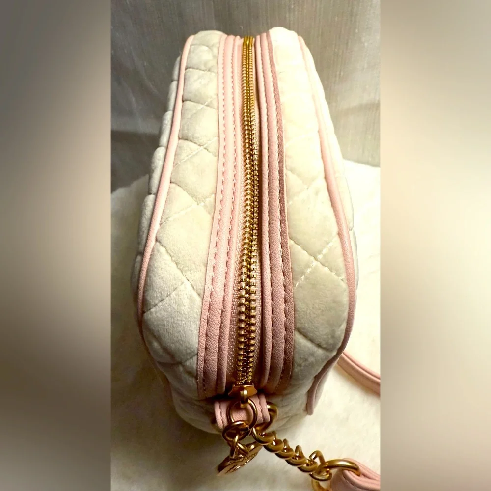 NEW Juicy Couture White Fuzzy Quilted Crossbody Bag